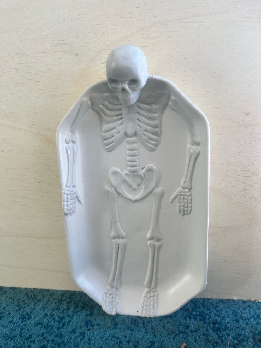 White Ceramic Skeleton serving tray 💀